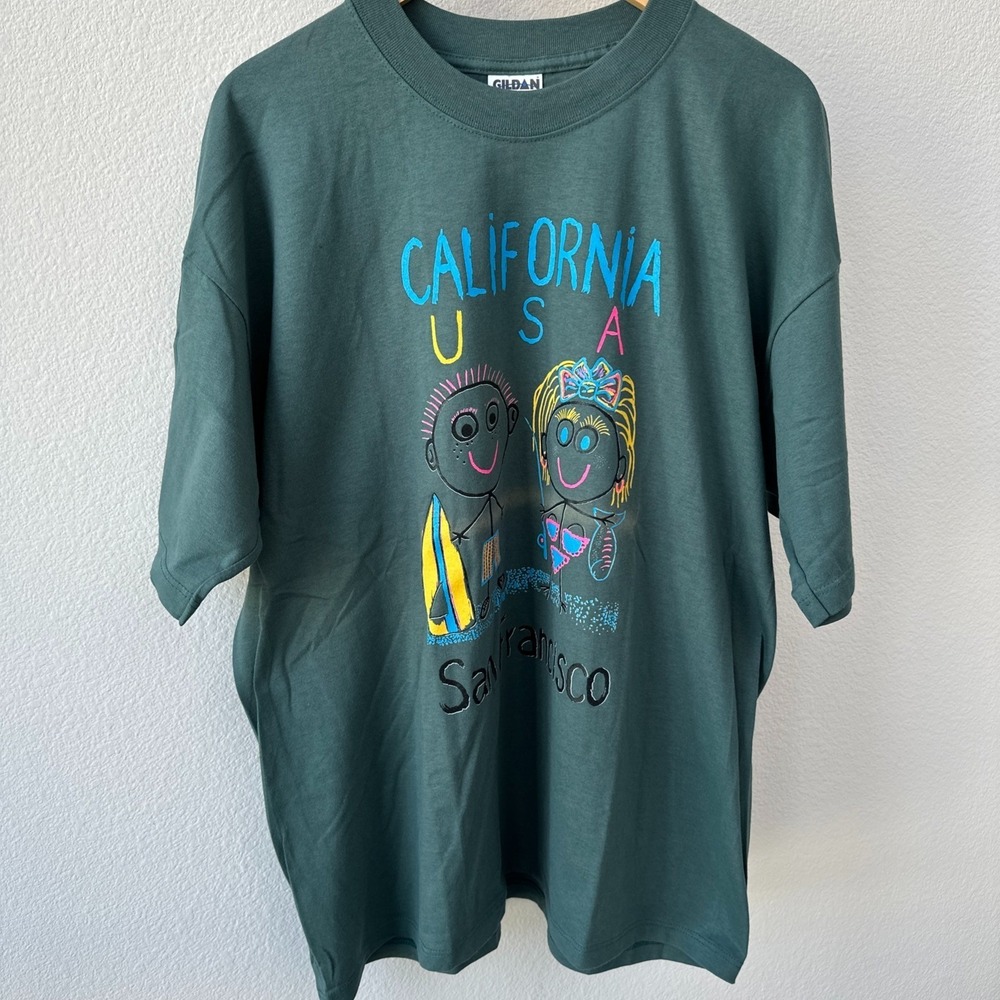 California T shirt San Francisco Green Gildan Ultra Cotton Mens XL